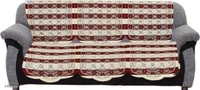 Dakshya Industries  Maroon  Color Cotton Sofa cover - Maroon, Cotton, Printed, Multipack 1
